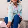 Katydid Tie Dye Faux Fur Women's Sherpa Pullover (#1) Tie Dye Collection