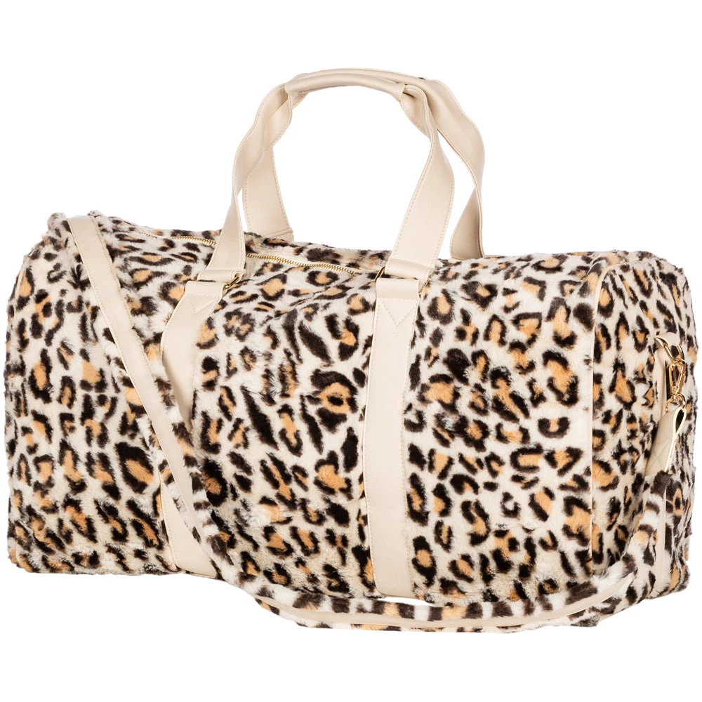 Katydid Fall & Winter Cream Leopard Faux Fur Weekender Bags