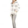 Katydid Blue/Cream Plaid Faux Fur Jacket Or Coat Fall & Winter