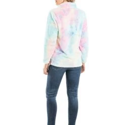 Katydid Tie Dye Faux Fur Women's Sherpa Pullover (#1) Tie Dye Collection