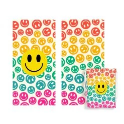 Katydid Happy Face Repeat Pattern Quick Dry Towel