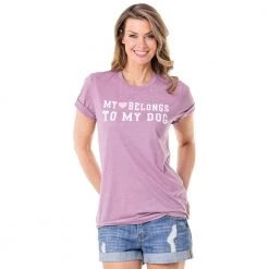 Katydid My Heart Belongs To My Dog Graphic Tees