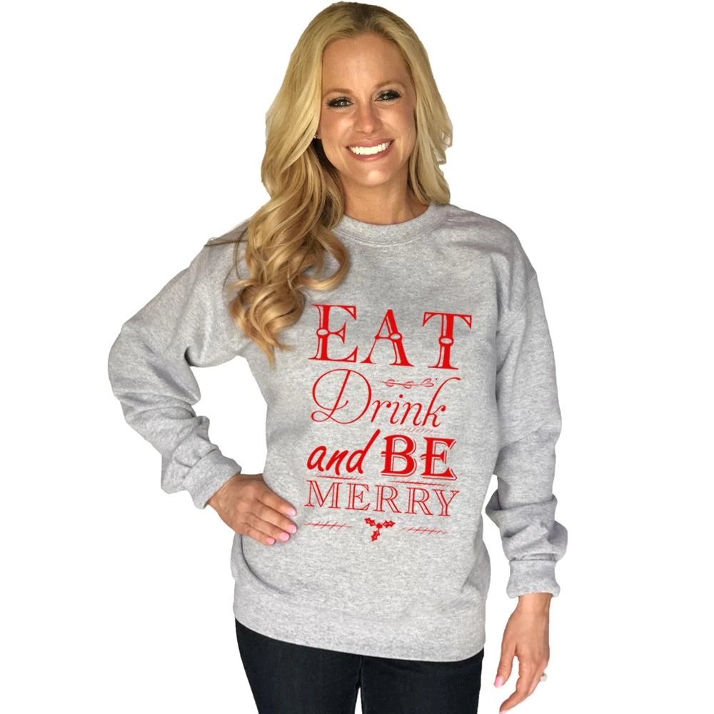 Katydid Eat Drink And Be Merry Women's Sweatshirt Cocktail Collection