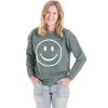 Katydid White Printed Happy Face Corded Sweatshirt