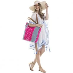Katydid Spring & Summer Hot Pink Denim Handbags Or Beach Bag