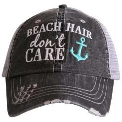 Katydid Vacay Getaway Collection Beach Hair Don't Care Trucker Hat With Anchor