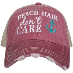 Katydid Vacay Getaway Collection Beach Hair Don't Care Trucker Hat With Anchor