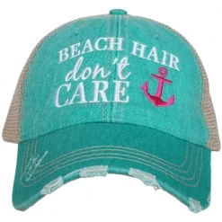 Katydid Vacay Getaway Collection Beach Hair Don't Care Trucker Hat With Anchor