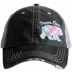 Katydid Mama Bear PLAID PASTEL Side Panel Trucker Hat