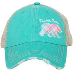 Katydid Mama Bear PLAID PASTEL Side Panel Trucker Hat