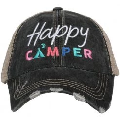 Katydid Happy Camper With Moon Trucker Hats Road Trip Warrior Collection