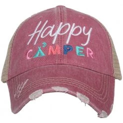 Katydid Happy Camper With Moon Trucker Hats Road Trip Warrior Collection