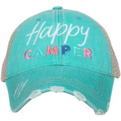 Katydid Happy Camper With Moon Trucker Hats Road Trip Warrior Collection