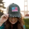 Katydid State Love Collection American Flag Women's Trucker Hats