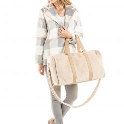 Katydid Tan Faux Fur Weekender Bags
