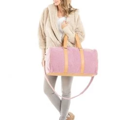 Katydid Purple Sherpa Faux Fur Weekender Bags
