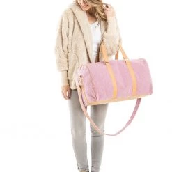 Katydid Purple Sherpa Faux Fur Weekender Bags