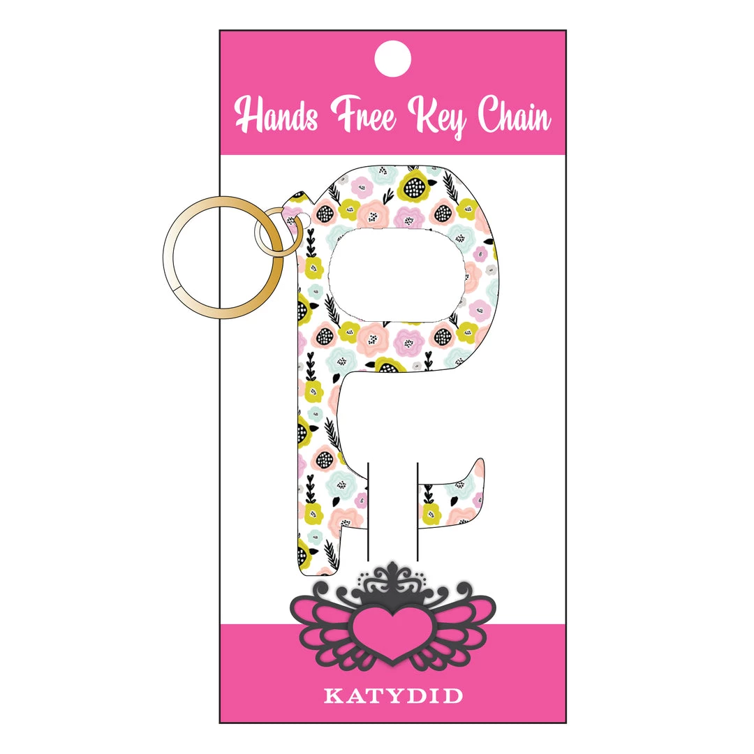 Katydid Discontinued Pastel Flowers Hands Free Key Chain