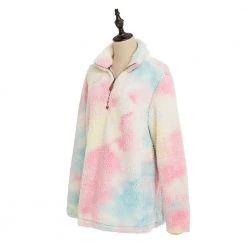 Katydid Tie Dye Faux Fur Women's Sherpa Pullover (#1) Tie Dye Collection