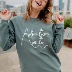 Katydid Adventure Awaits Corded Crew Sweatshirt Road Trip Warrior Collection