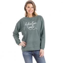 Katydid Adventure Awaits Corded Crew Sweatshirt Road Trip Warrior Collection