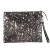 Katydid Black/Gold Metallic Hair On Leather Clutch Mom Life Collection