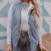 Katydid Quilted Reversible Sherpa VEST With Pockets Fall & Winter