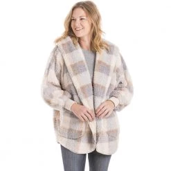 Katydid Fall & Winter Blue Plaid Lightweight BODY WRAP With Hoodie And Pockets