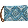 Katydid Weekend Vibes Collection Blue And Gold Beaded Wristlet With Leather Strap