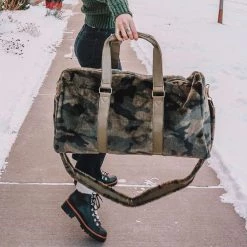Katydid Fall & Winter Camo Faux Fur Weekender Bags