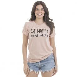 Katydid Weekend Vibes Collection Cat Mother Wine Lover T-Shirts