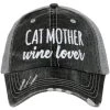 Katydid Weekend Vibes Collection Cat Mother Wine Lover Trucker Hats