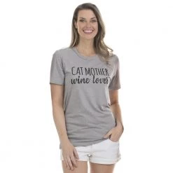 Katydid Weekend Vibes Collection Cat Mother Wine Lover T-Shirts
