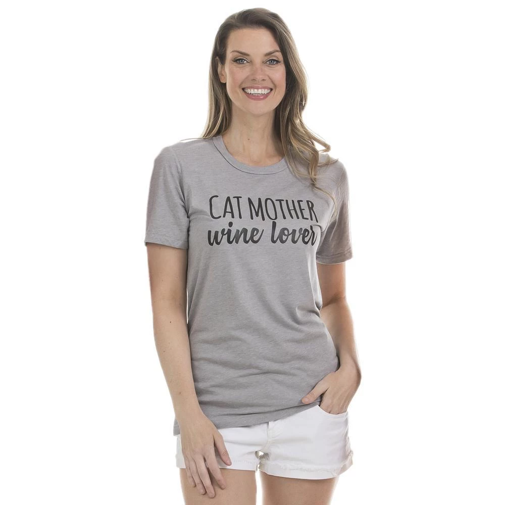 Katydid Weekend Vibes Collection Cat Mother Wine Lover T-Shirts