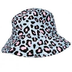 Katydid Blue Leopard Print Bucket Hats New