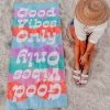 Katydid Good Vibes Repeat Quick Dry Beach Towel New
