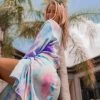 Katydid New Teal, Purple, And Peach Tie Dye Women's Robe