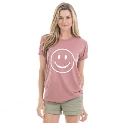 Katydid Happy Face Printed Tee Shirt
