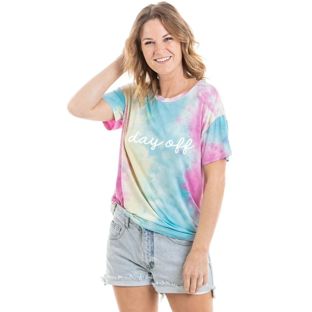 Katydid Tie Dye Collection Day Off Women’s Tie Dye Graphic T-Shirt