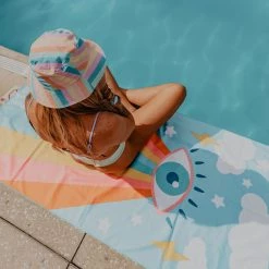 Katydid Striped Pastel Print Bucket Hat New