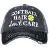Katydid Softball Hair Don't Care Trucker Hat