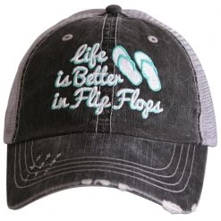Katydid Life Is Better In FLIP FLOPS Trucker Hat