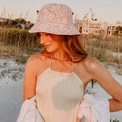 Katydid New Vintage Pink Daisy Bucket Hat