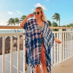 Katydid Navy And White Tie Dye Swimsuit Cover Ups Tie Dye Collection