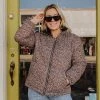 Katydid Leopard Reversible Puffer JACKET With Pockets Fall & Winter