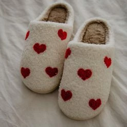 Katydid Repeat Red Heart Slippers Weekend Vibes Collection