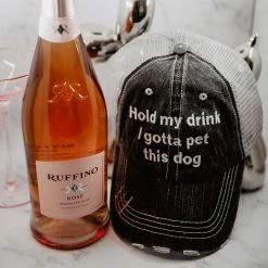 Katydid Hold My Drink I Gotta Pet This Dog Trucker Hats Weekend Vibes Collection