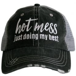 Katydid Hot Mess Just Doing My Best Trucker Hat Weekend Vibes Collection