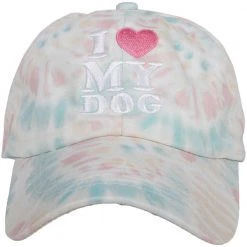 Katydid I Love My Dog Tie Dye BASEBALL Cap Tie Dye Collection