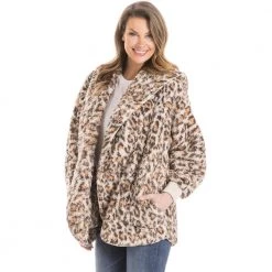 Katydid Tan Leopard Lightweight BODY WRAP With Hoodie And Pockets